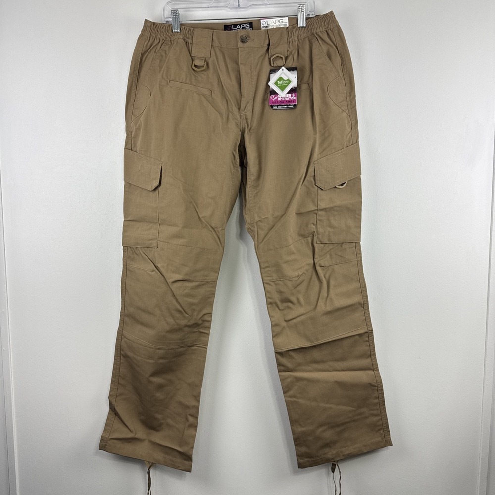 LAPG Pants Women 16 Regular Kakhi Operator Tactical Cargo Teflon Coated Workwear